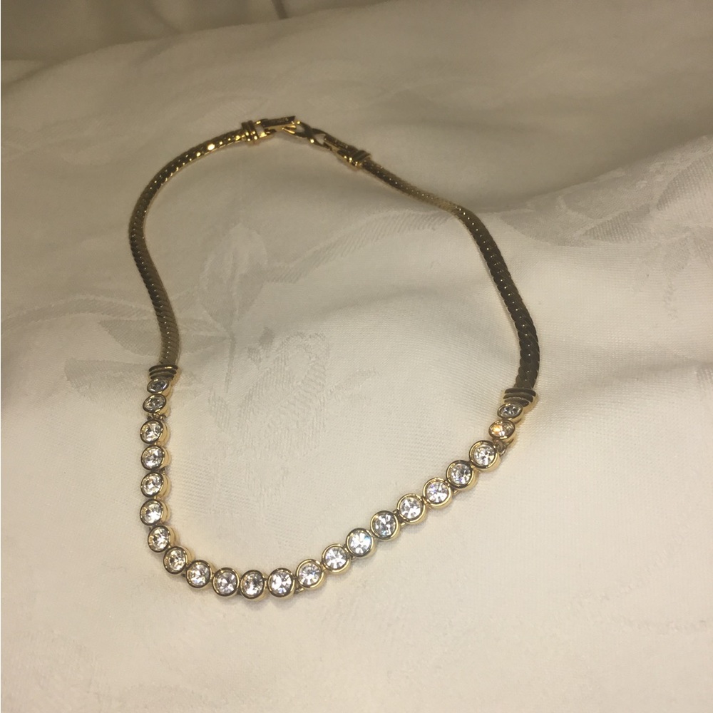 Gold and diamond Necklace with Classic Chain Design